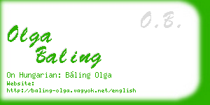 olga baling business card